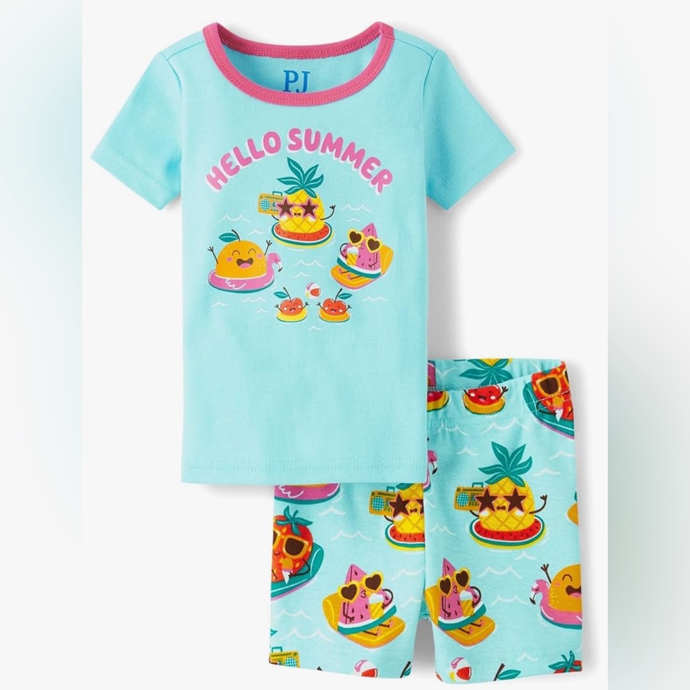 3T The Children’s Place Hello Summer Toddler Girl PJs